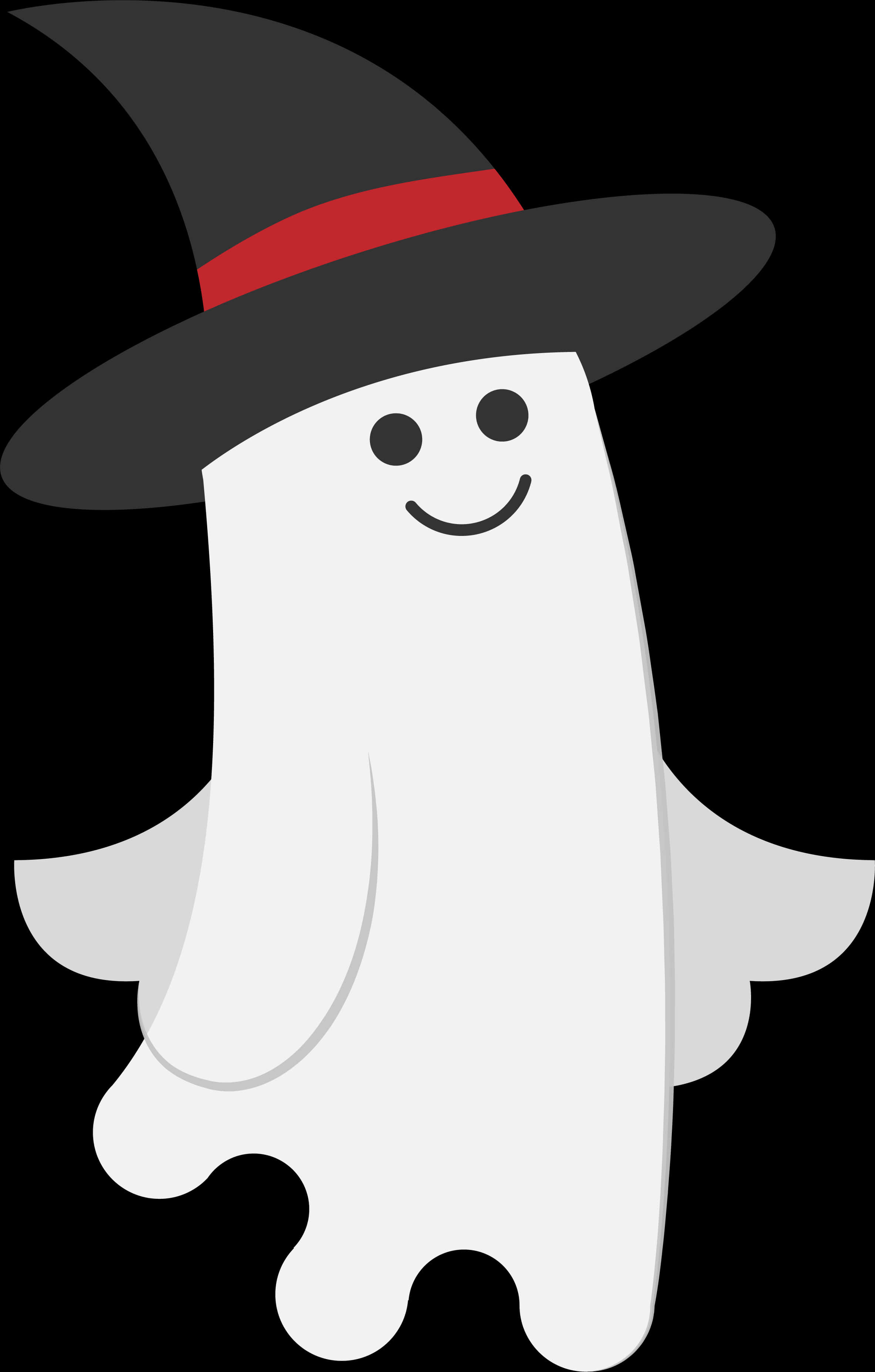 Friendly Ghost Wearing Witch Hat