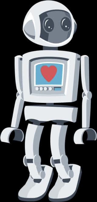 Friendly Robot With Heart Display