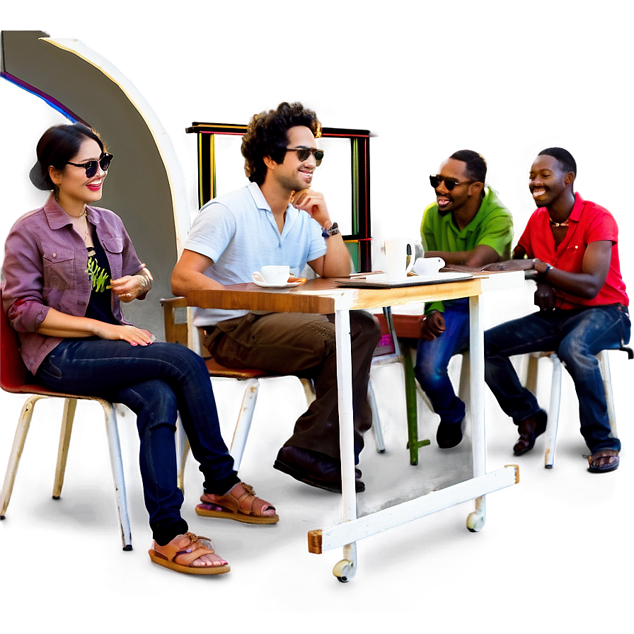 Friends At Coffee Shop Png Xyi