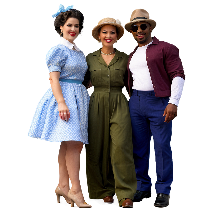 Friends In Vintage Outfits Png Rcd
