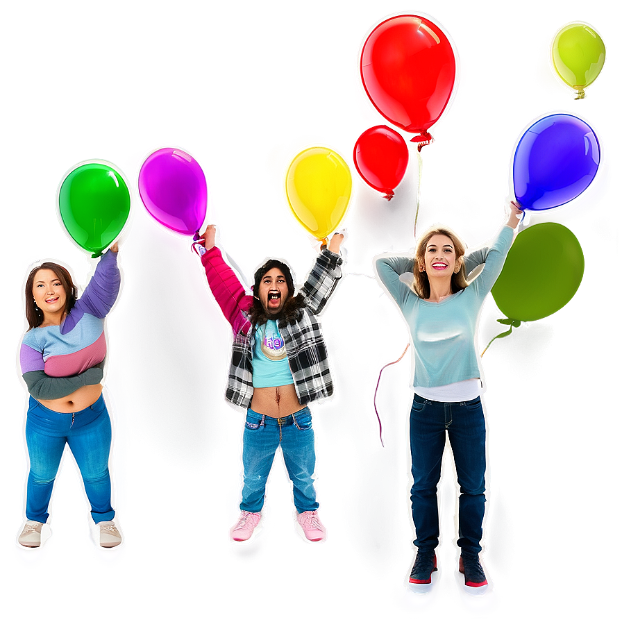 Friends With Balloons Png 30