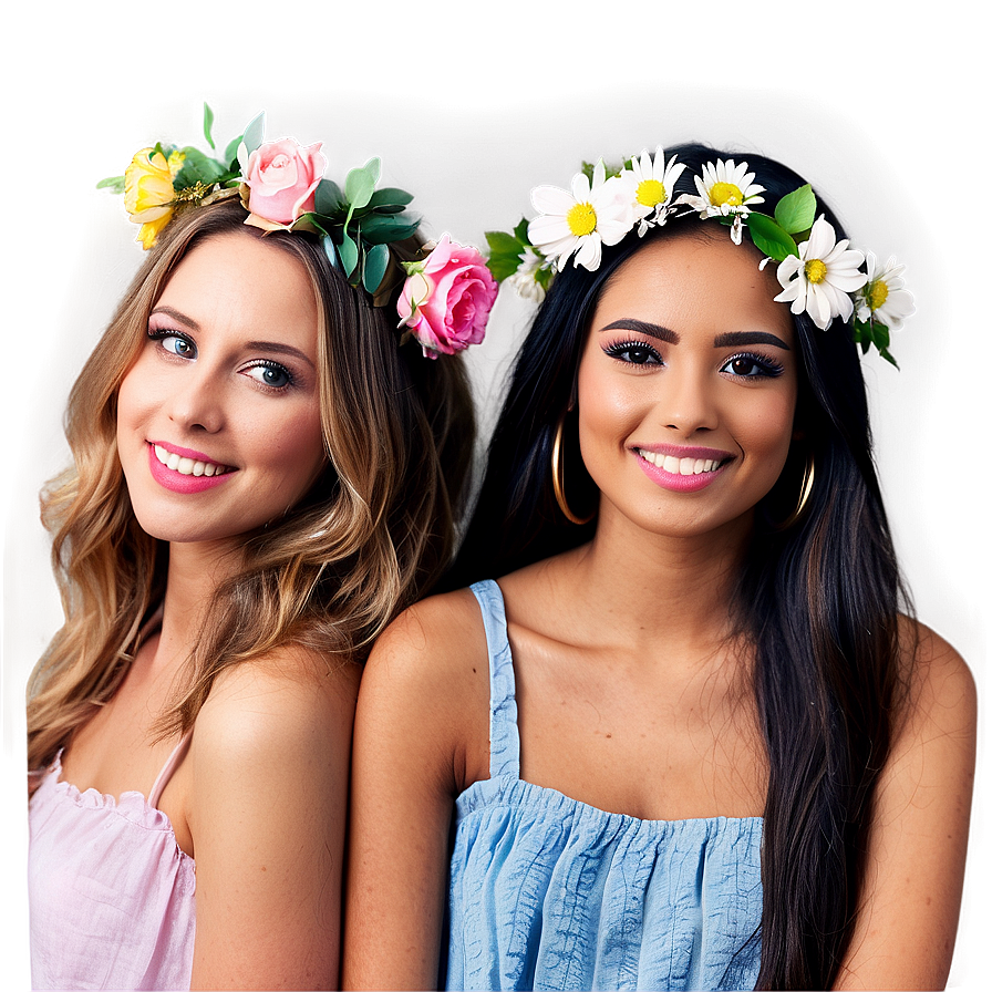 Friends With Flower Crowns Png 05212024