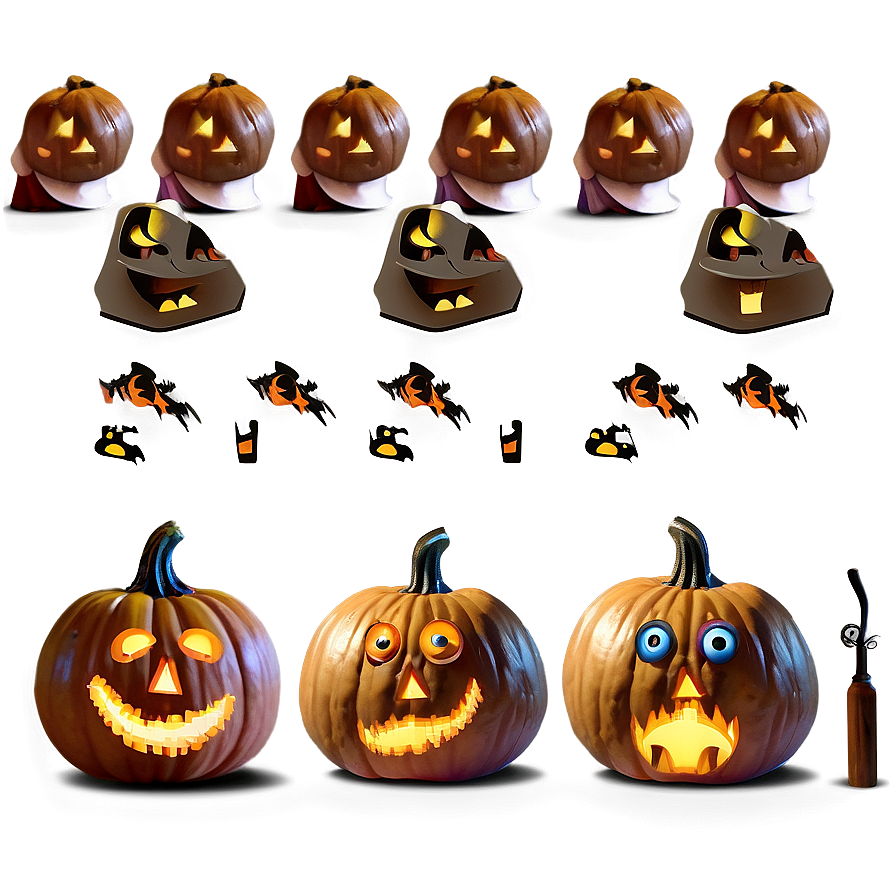 Frightened Pumpkin Face Png 06132024