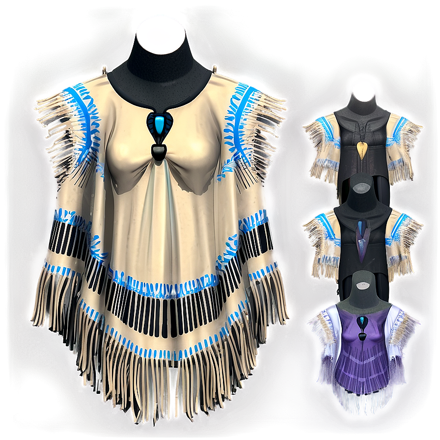 Fringed Poncho Look Png Grd57