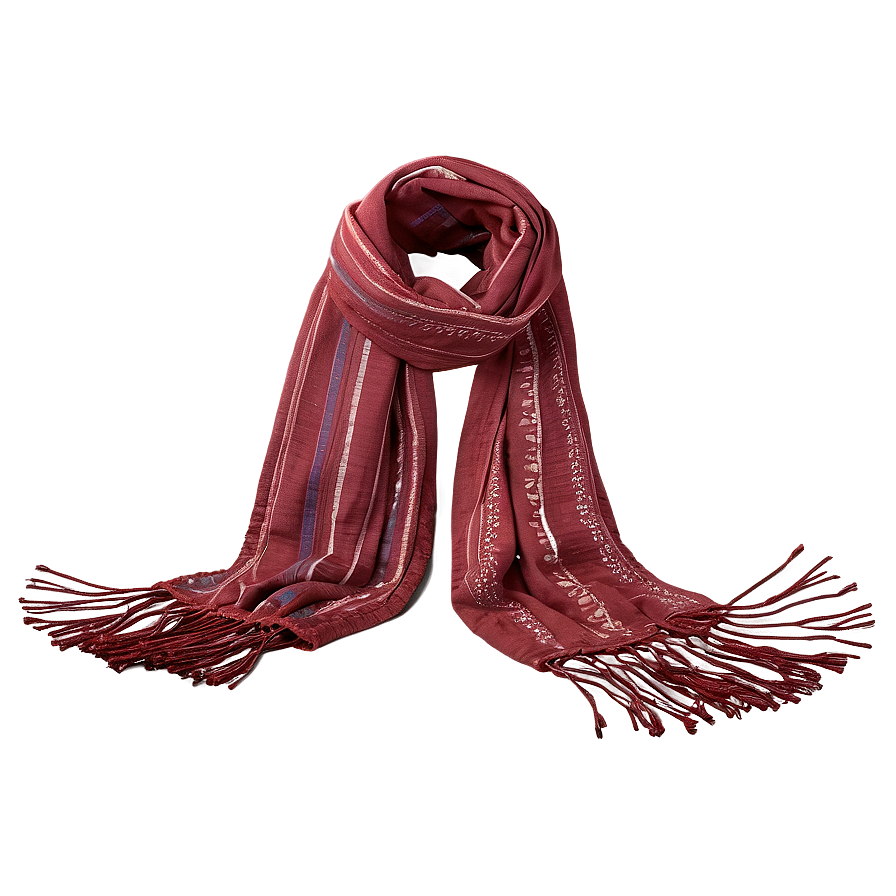 Fringed Red Scarf Png Xbk