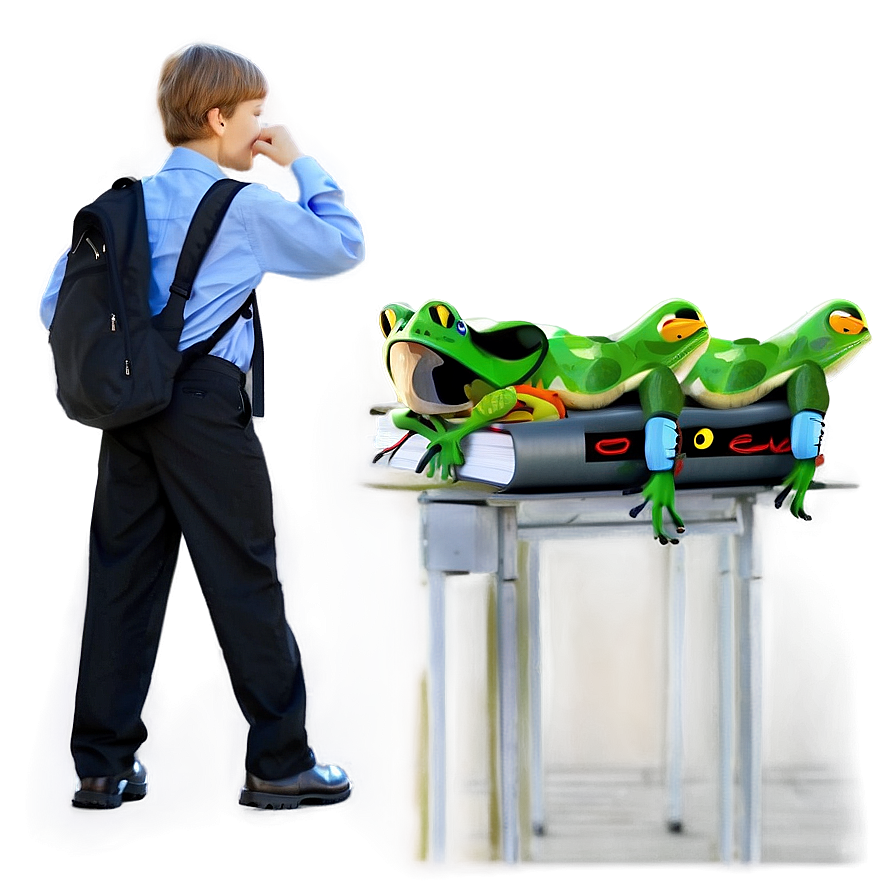 Frog At School Cartoon Png Hth