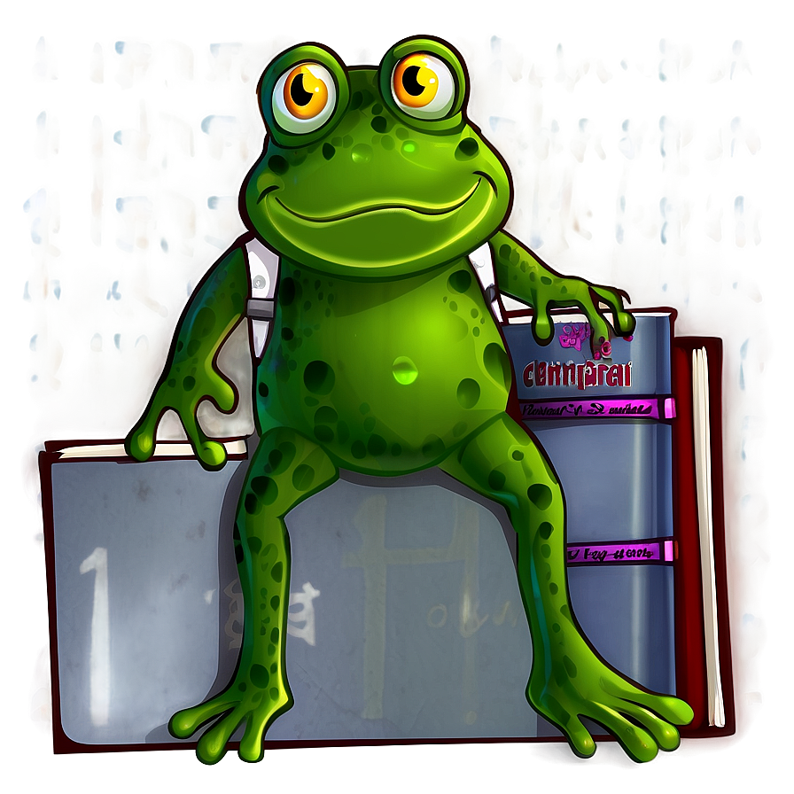 Frog At School Cartoon Png Tva