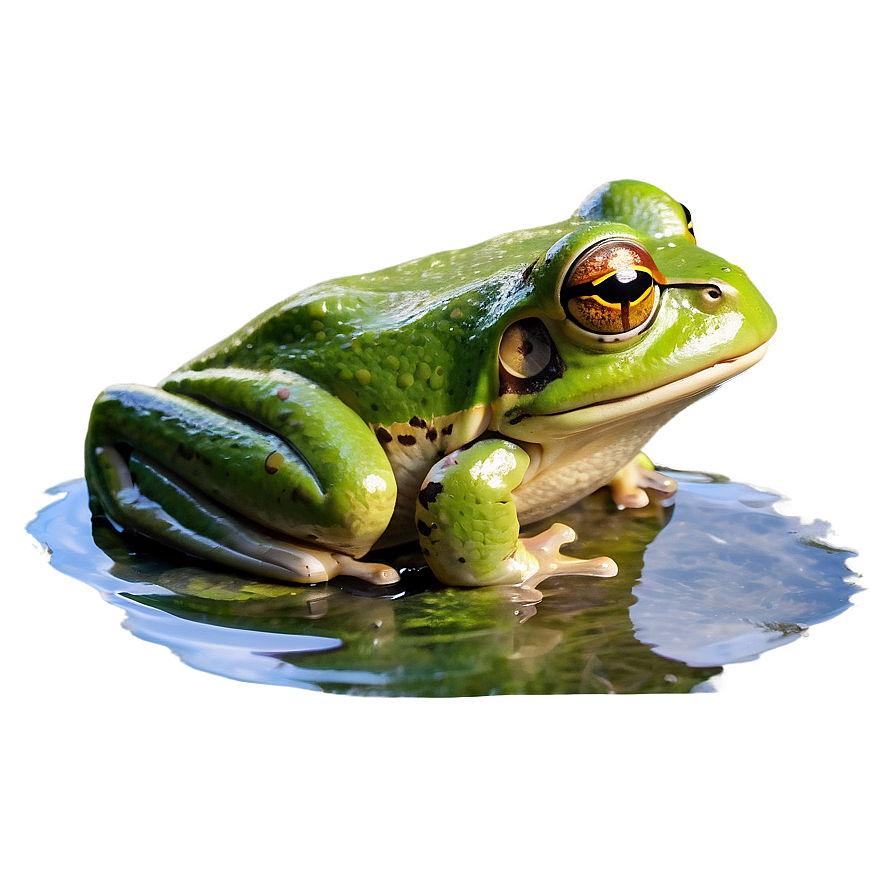 Frog In Pond Scenery Png 05032024