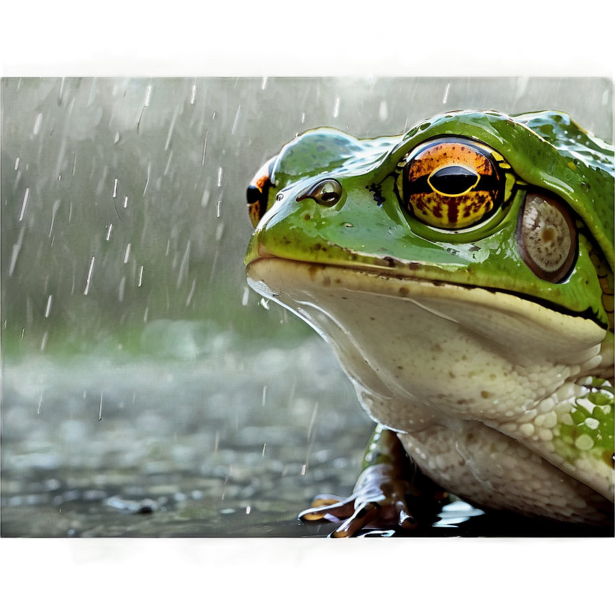 Frog In Rain Illustration Png 92