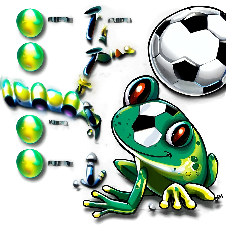 Frog Playing Soccer Cartoon Png 06272024