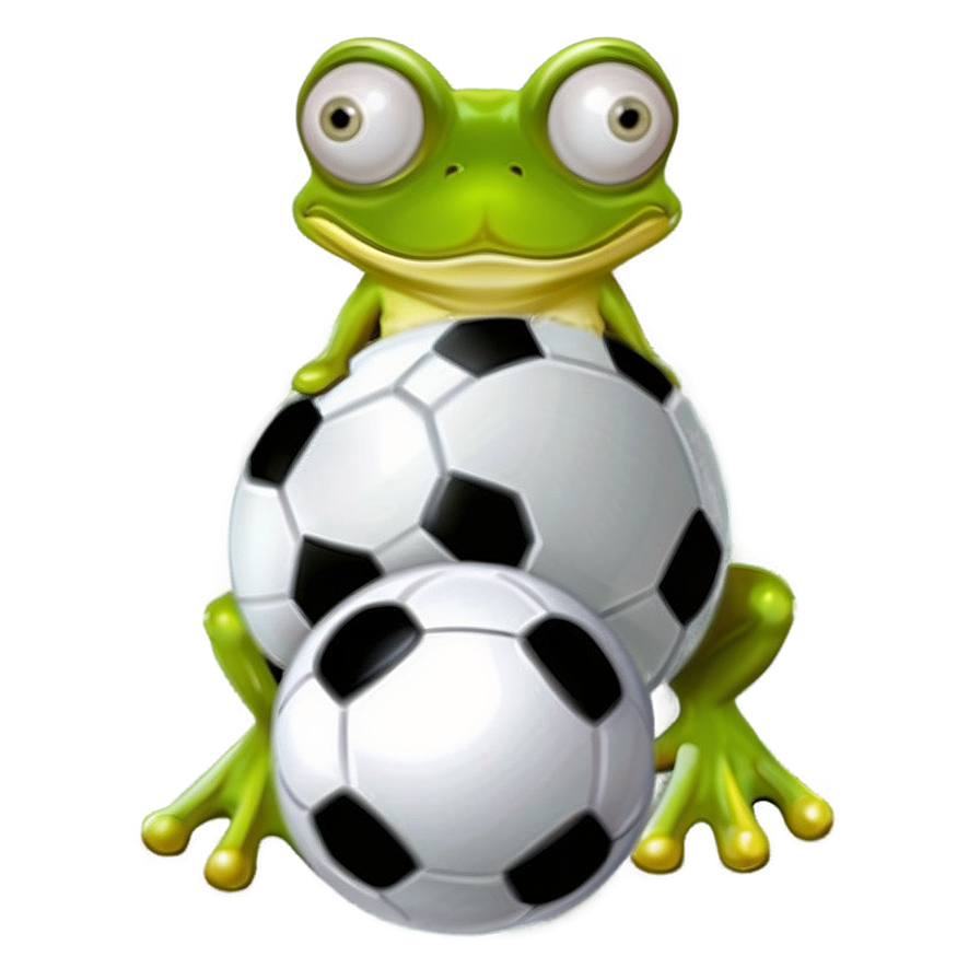 Frog Playing Soccer Cartoon Png 06272024