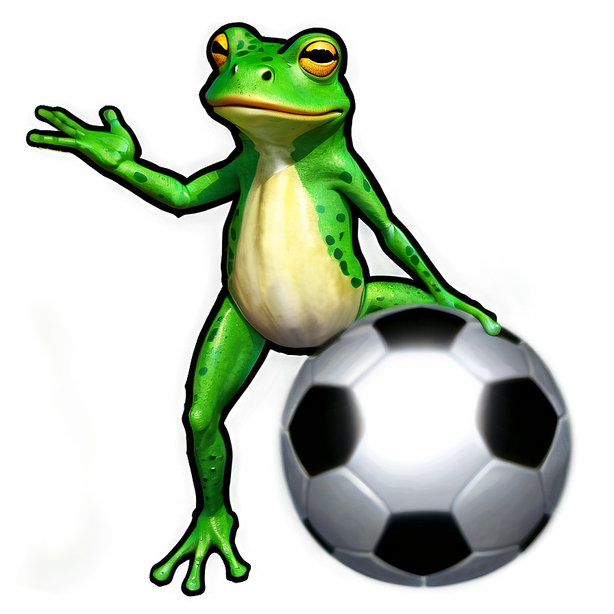 Frog Playing Soccer Cartoon Png 06272024