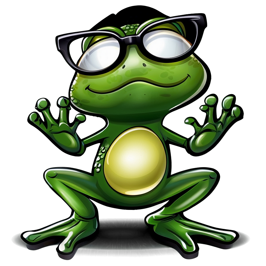 Frog With Glasses Cartoon Png Cqj