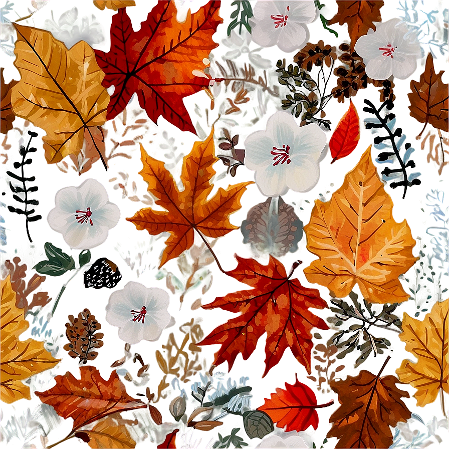 Frosted Autumn Blooms Png Mlj