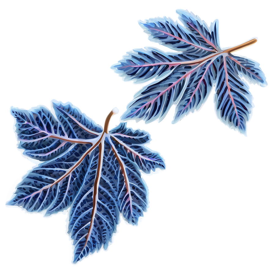 Frosted Leaves Falling Png Ruj