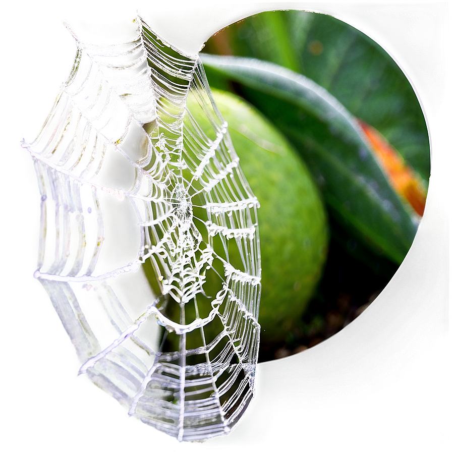 Frosted Spider Web Greenery Background