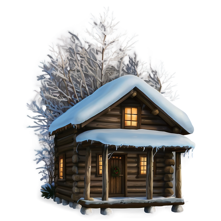 Frosty Cozy Cabin Png Tus