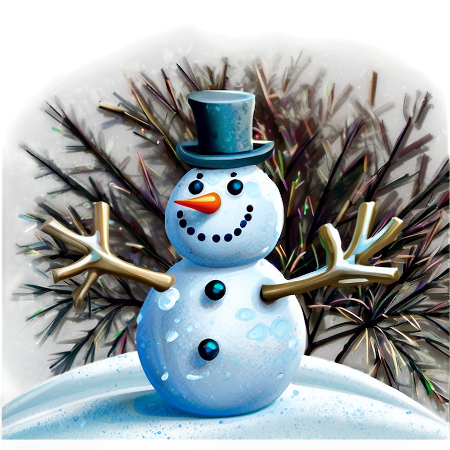 Frosty Merry Christmas Scene Png 05032024