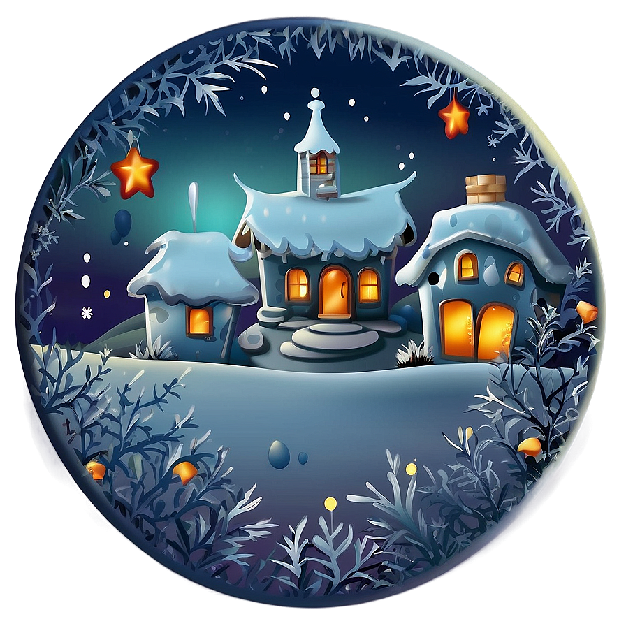 Frosty Merry Christmas Scene Png 50