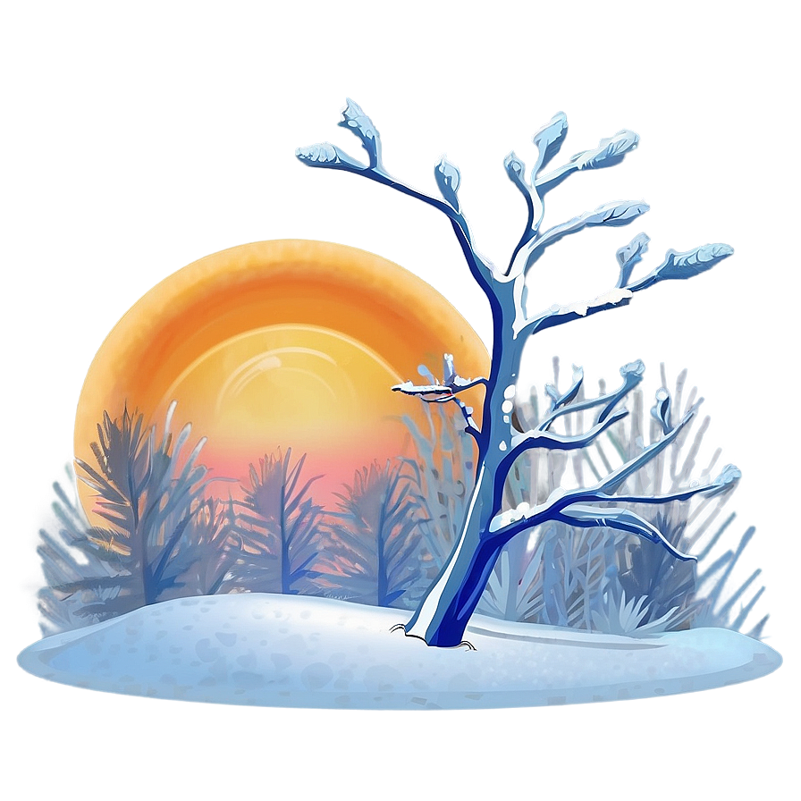 Frosty Winter Sunset Png Rbg72