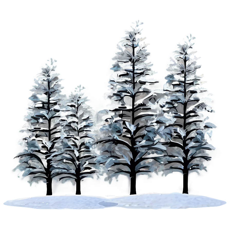 Frosty Winter Trees Landscape Png 06292024