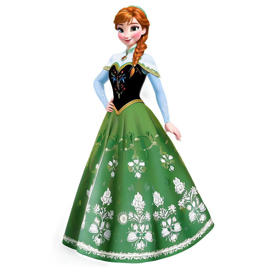 Frozen Anna Green Dress Png 06282024