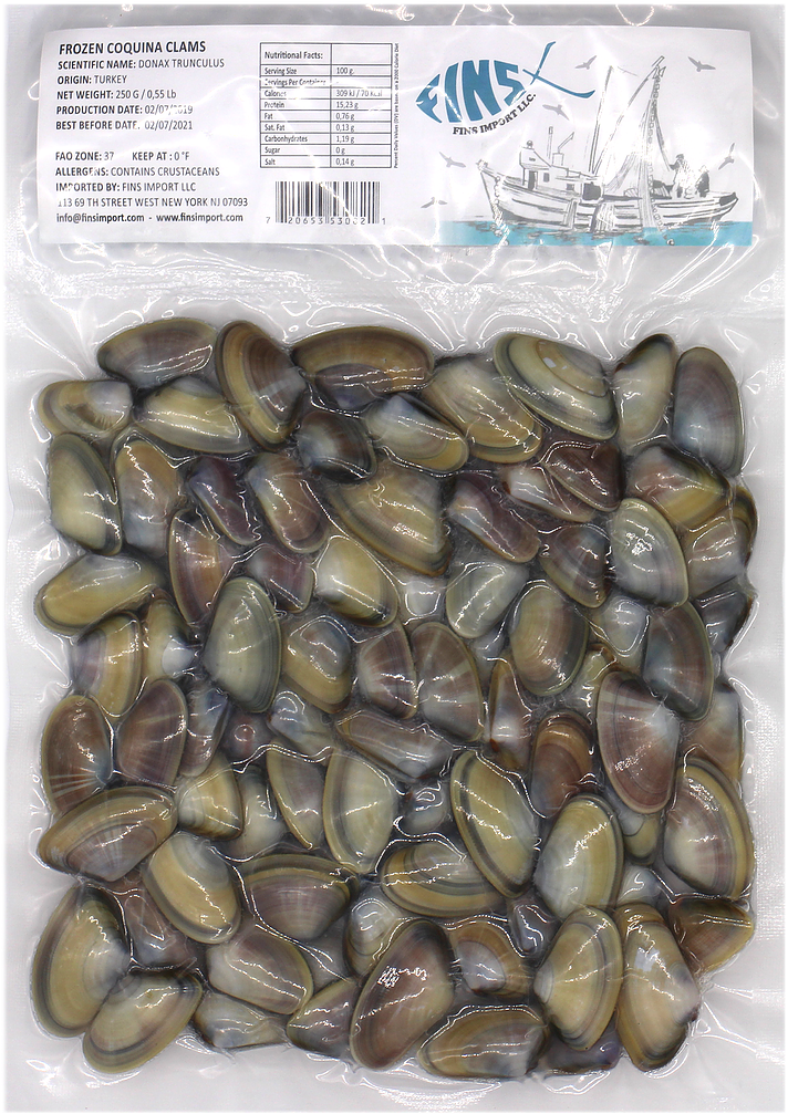 Frozen Coquina Clams Package