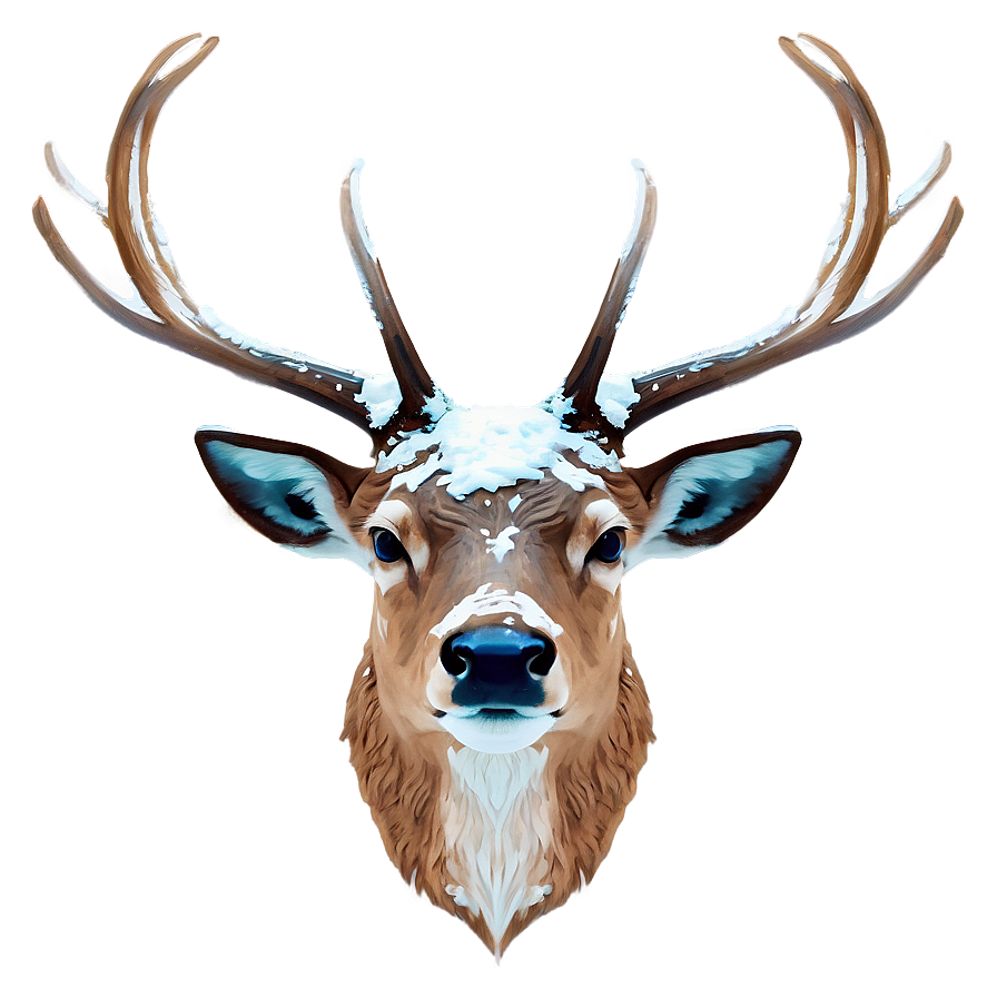 Frozen Deer Head Winter Theme Png 06212024