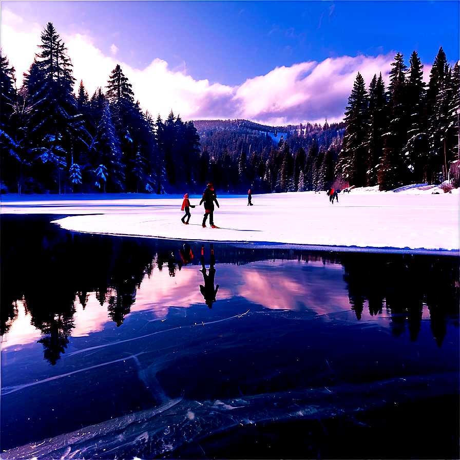 Frozen Lake Skating Png Sms