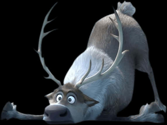 Frozen Reindeer Sven Lying Down