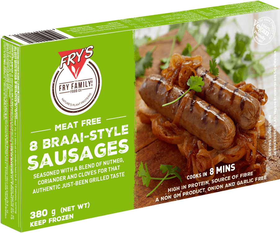 Frys Meat Free Braai Style Sausages Packaging