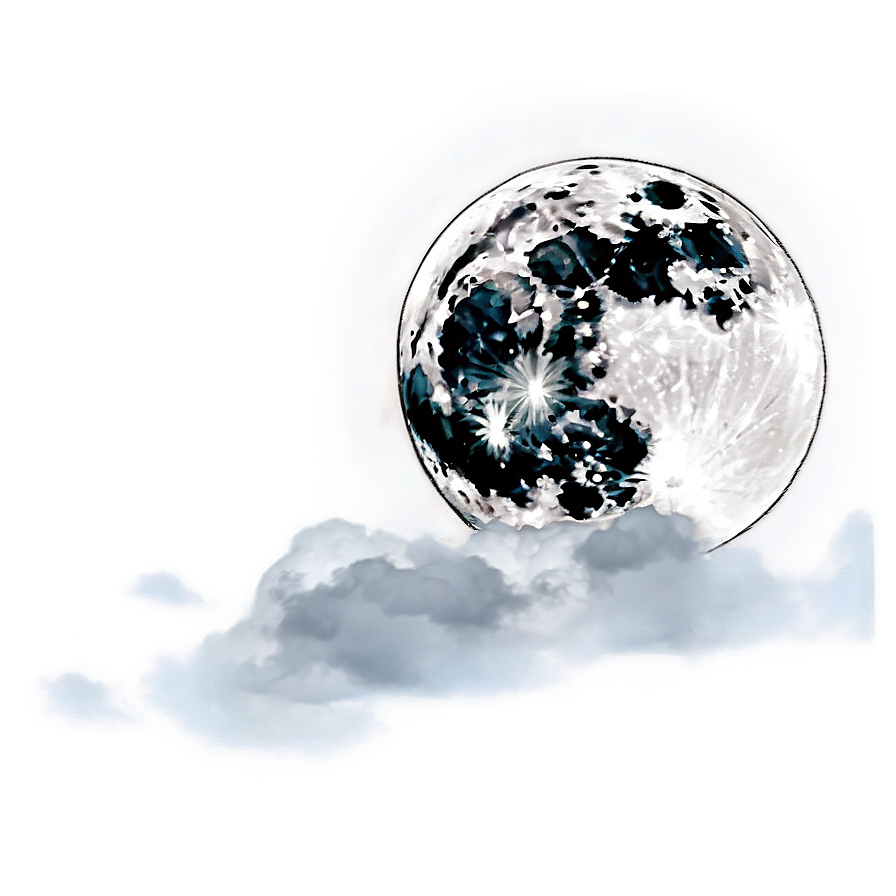 Full Moon Cloudy Night Png Tut