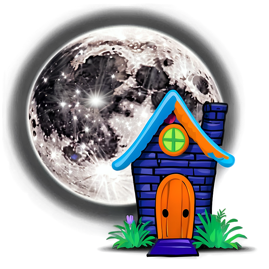 Full Moon Haunted House Png Eye