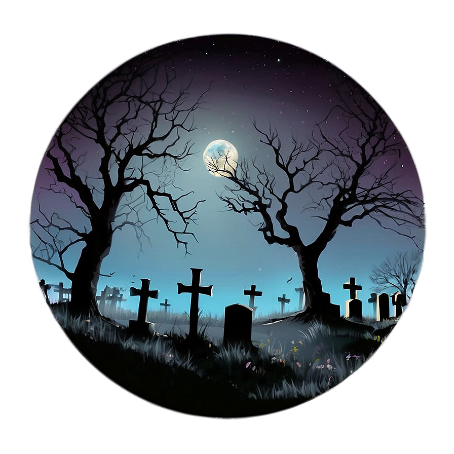 Full Moon Over Graveyard Png 05242024