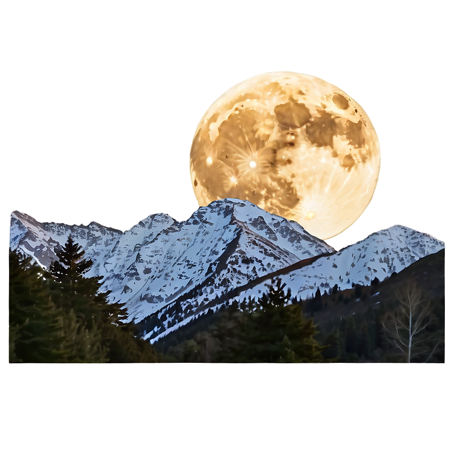 Full Moon Over Mountains Png 05242024