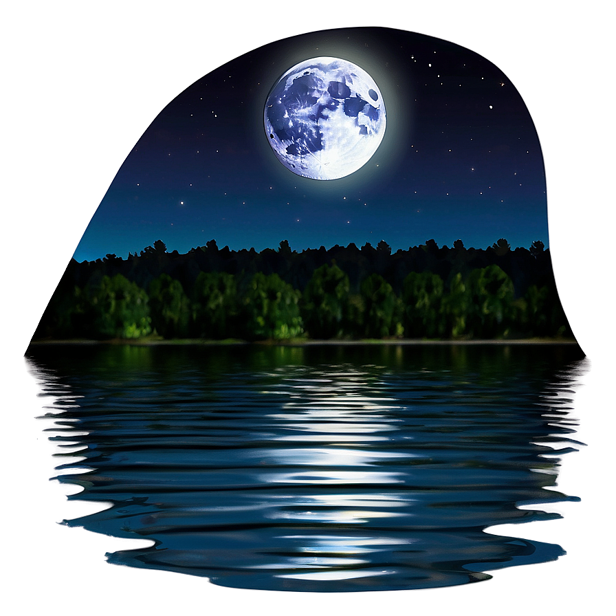 Full Moon Over Water Photo Png Xpd52