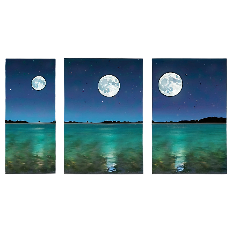 Full Moon Over Water Png Msv51