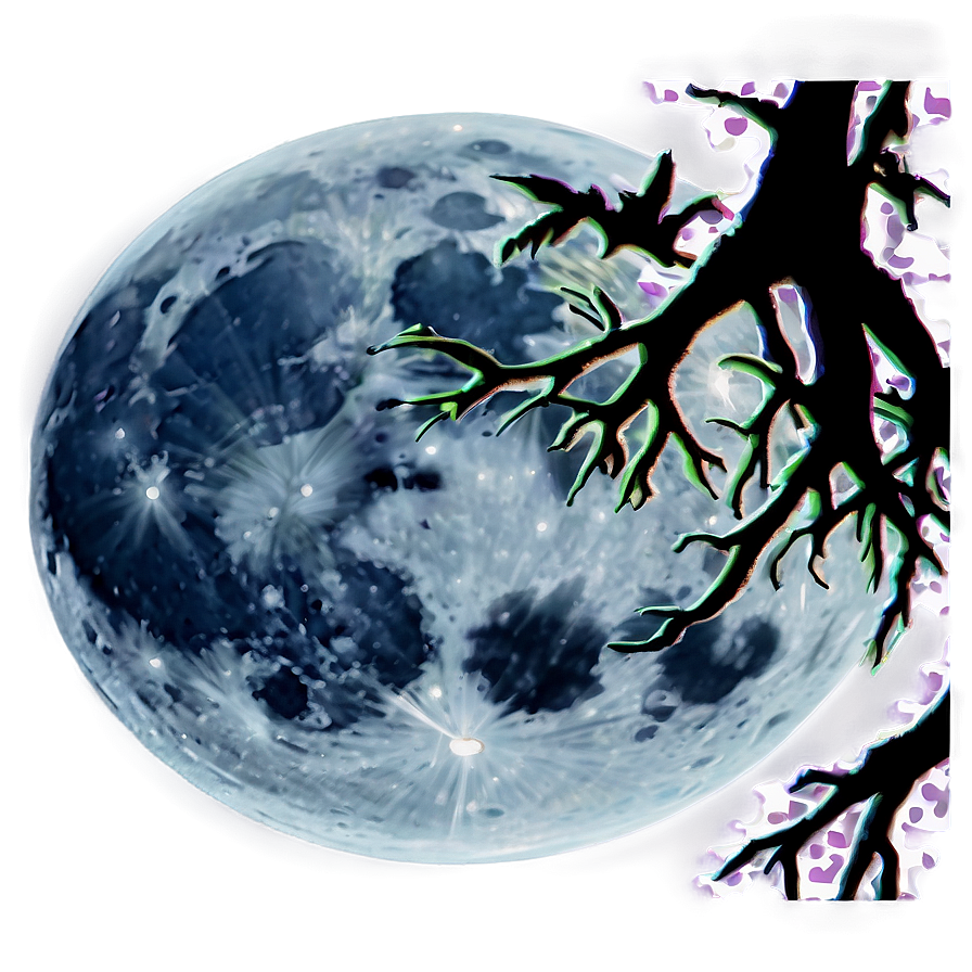 Full Moon Spooky Night Png Opj