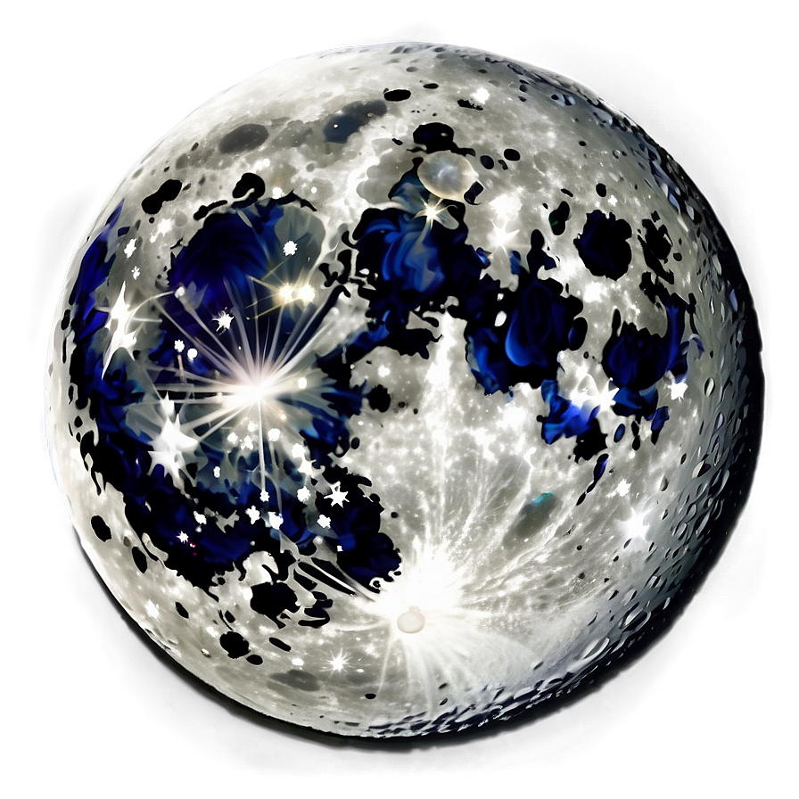 Full Moon Starry Background Png Mqp30