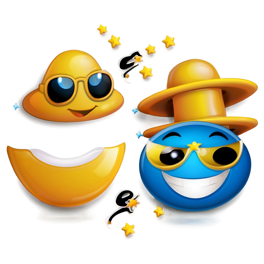 Fun Blue Emojis Png Selection 06282024