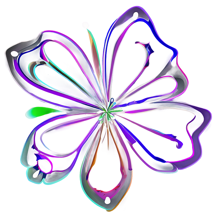 Funky Flower Outline Design Png Tdf48