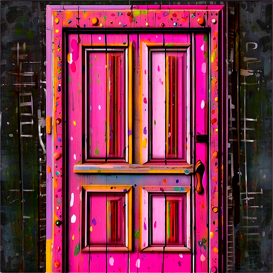 Funky Painted Door Png 05042024