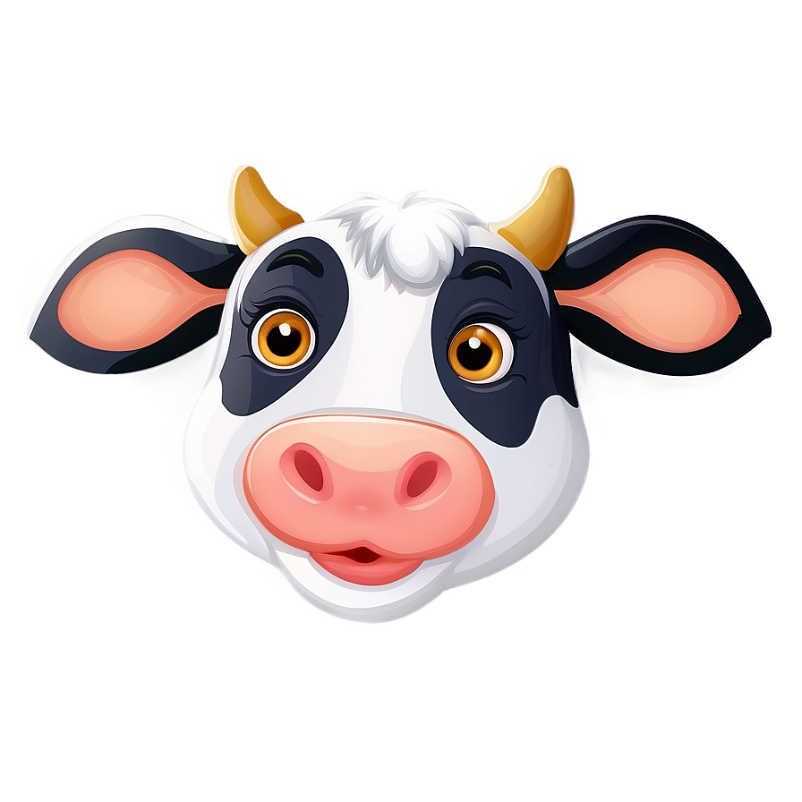 Funny Cow Face Cartoon Png Djg43