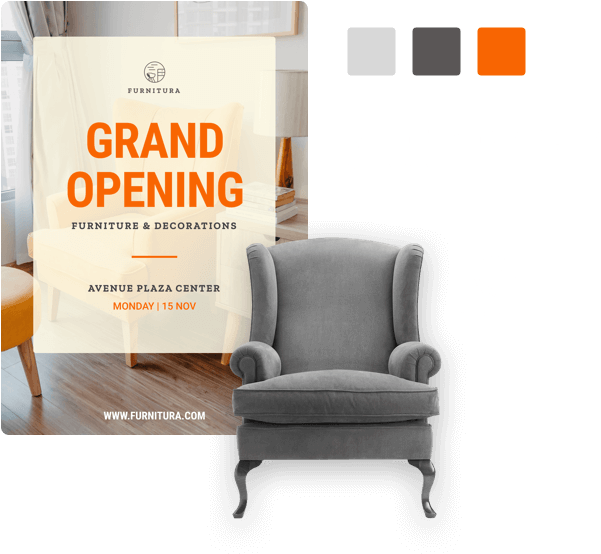 Furniture Store Grand Opening Adwith Chair