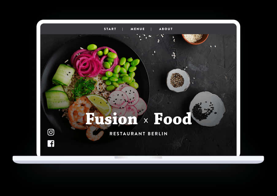 Fusion Food Restaurant Website Mockup