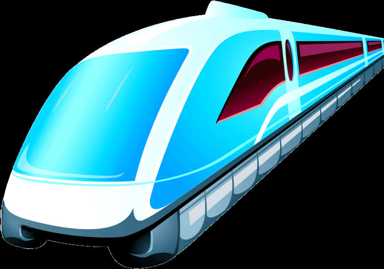 Futuristic Blue High Speed Train.png