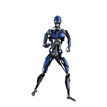 Futuristic Blue Robot