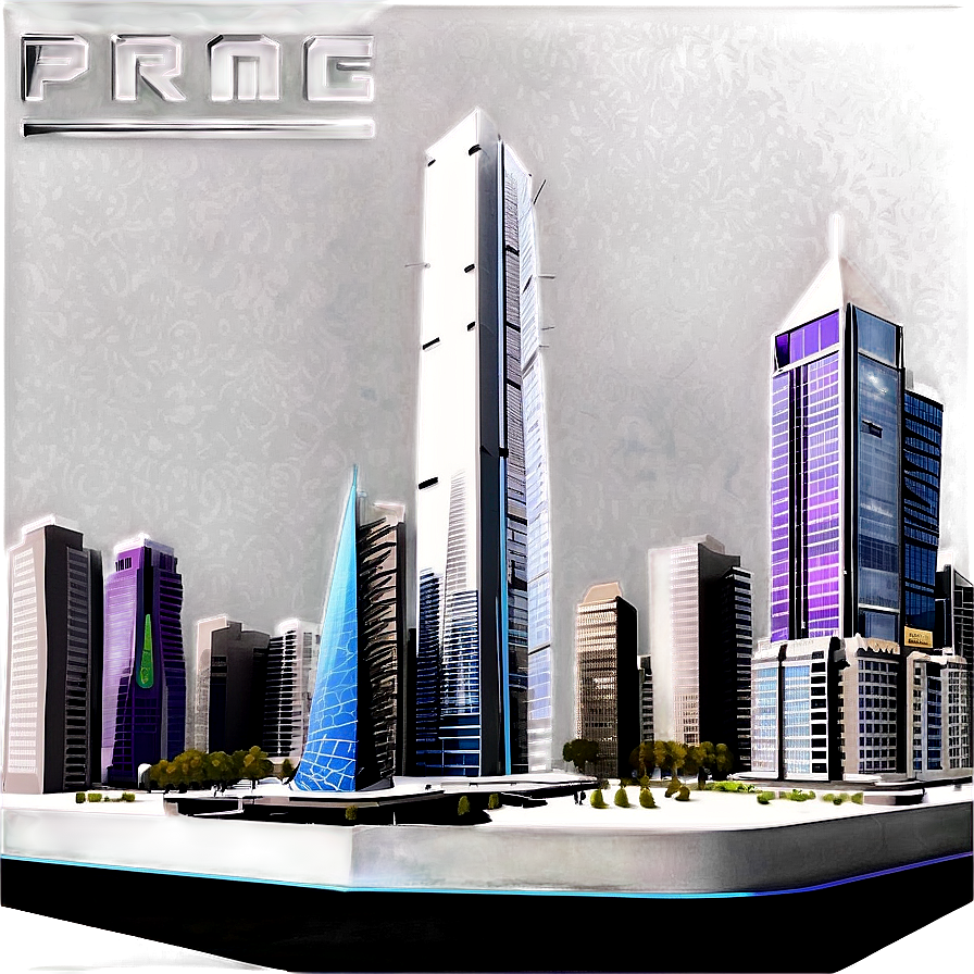 Futuristic Cityscape Visualization Png Mha28