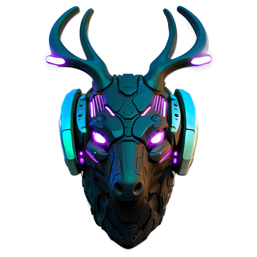 Futuristic Deer Head Cyber Art Png 72