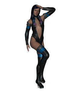 Futuristic Female Characterin Sci Fi Outfit